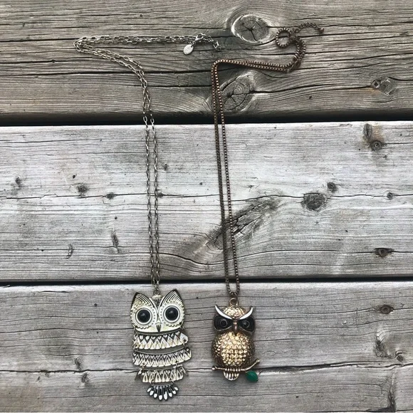 2x Owl Pendant Necklaces - Picture 2 of 2